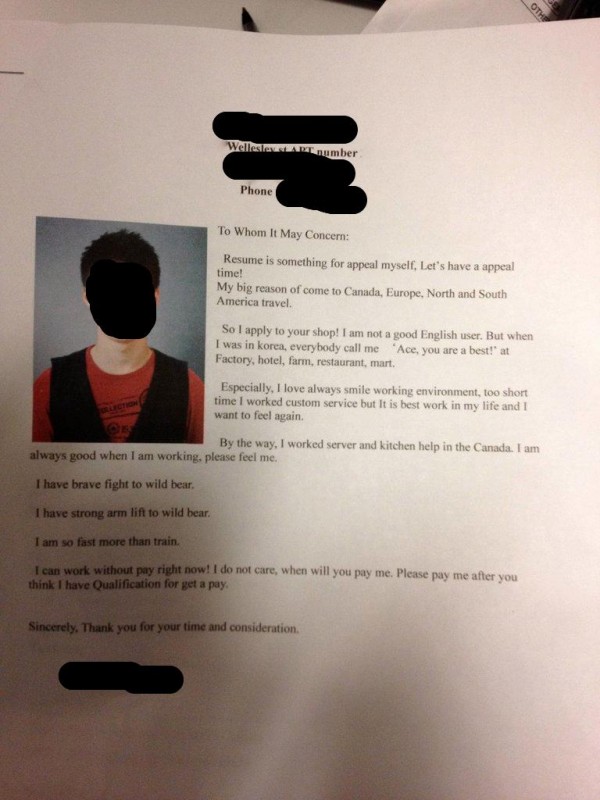 funny cover letter