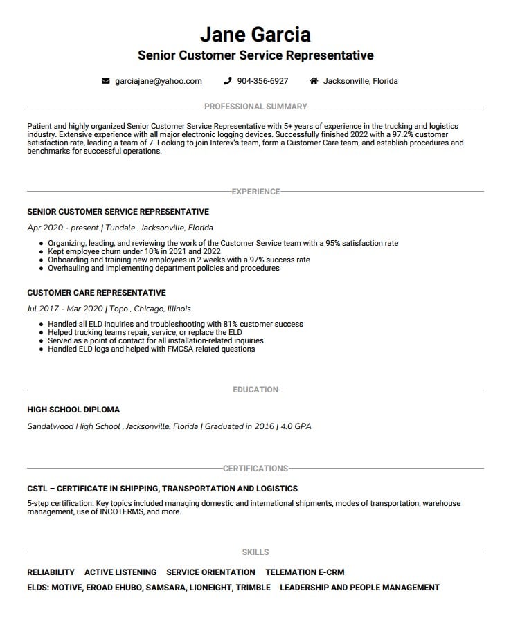 customer service skills resume reddit