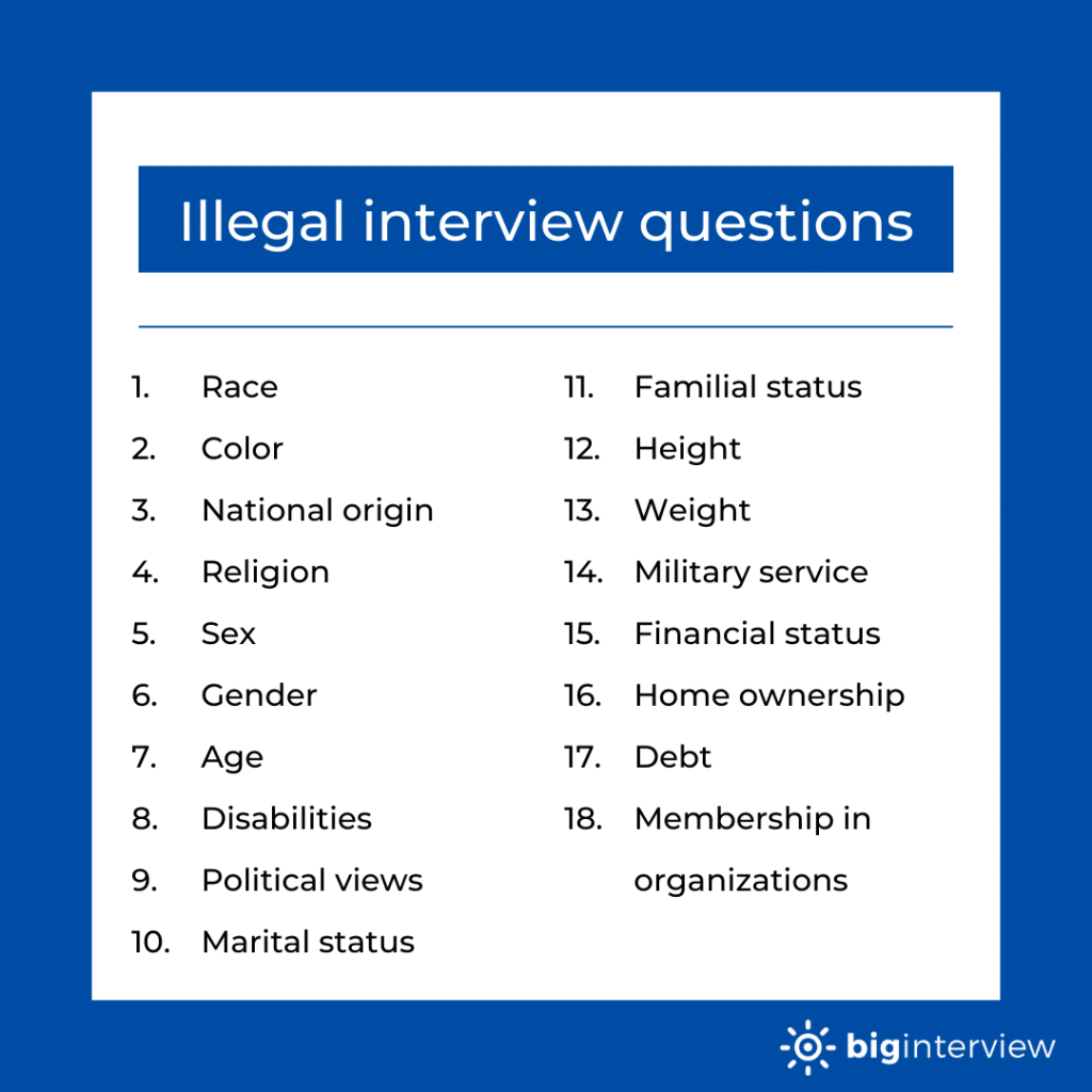 20+ Illegal Interview Questions And How To Handle Them