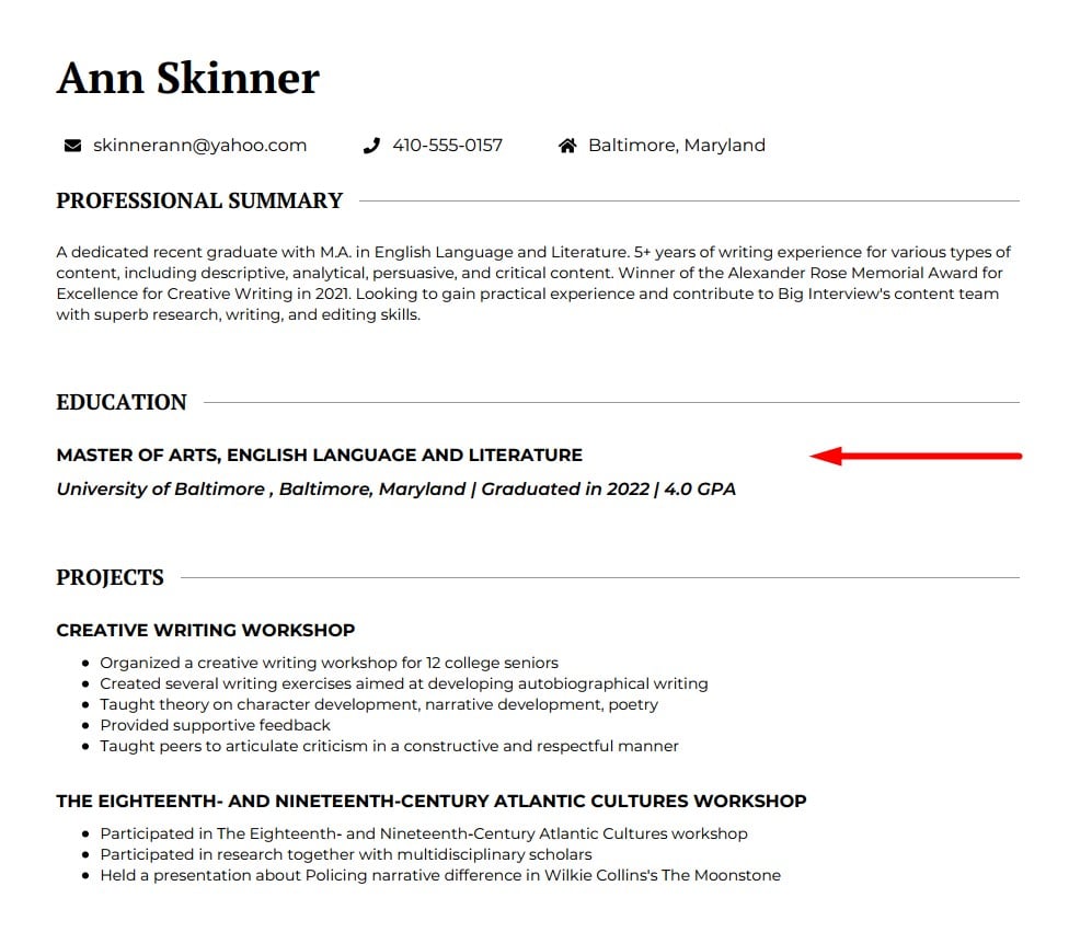 How To List Education On A Resume Sections + Format