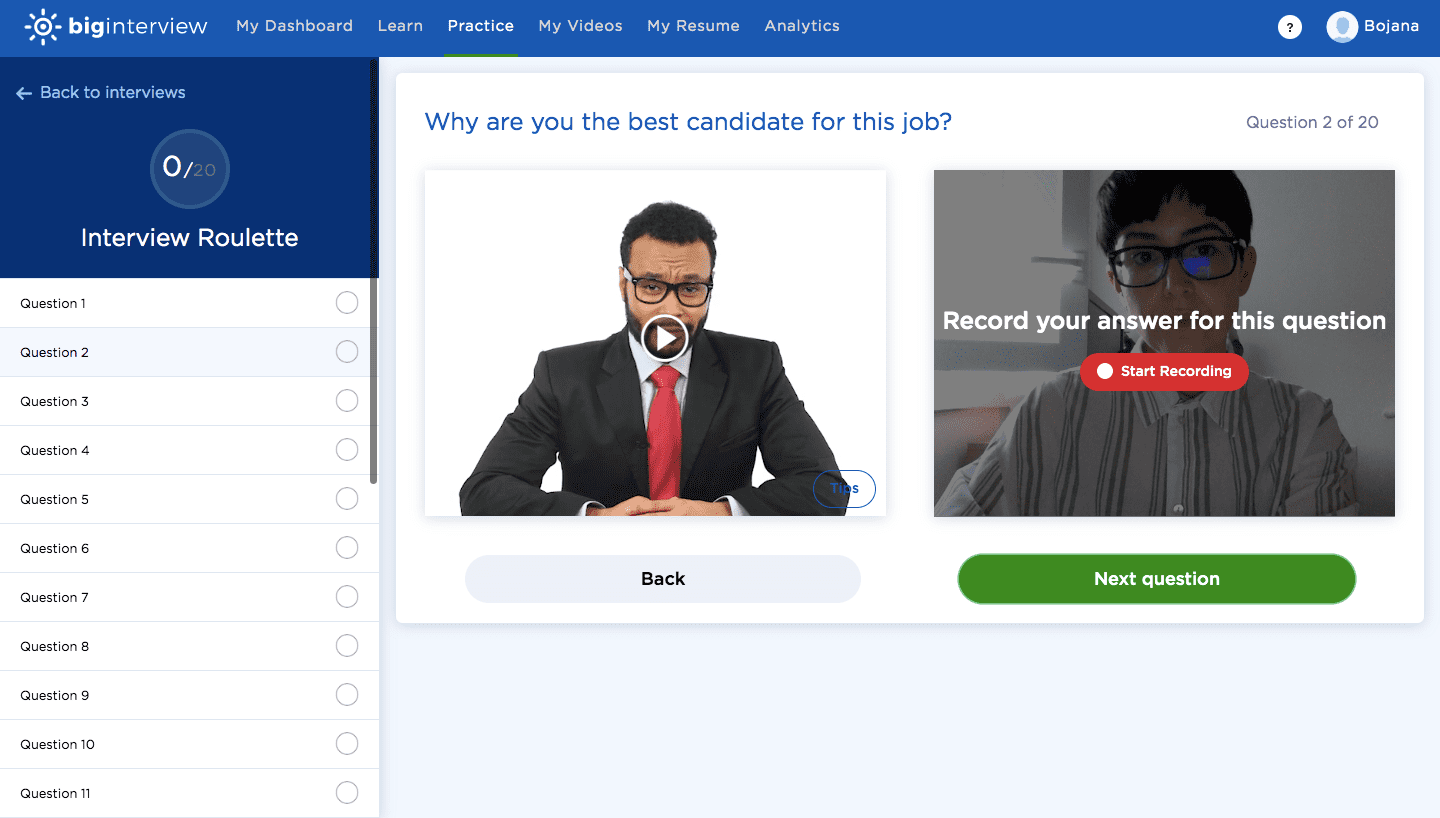 Big Interview Practice