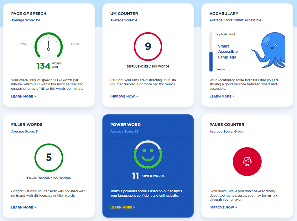 Big Interview's AI Feedback Generator