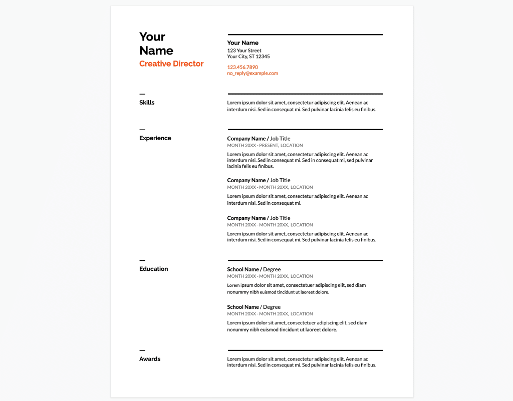 google docs resume templates