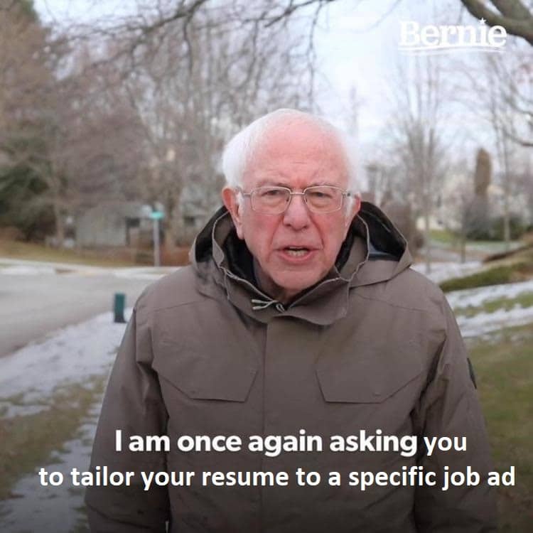 Tailoring a resume meme