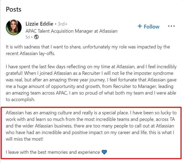 Atlassian ex employee testimonial