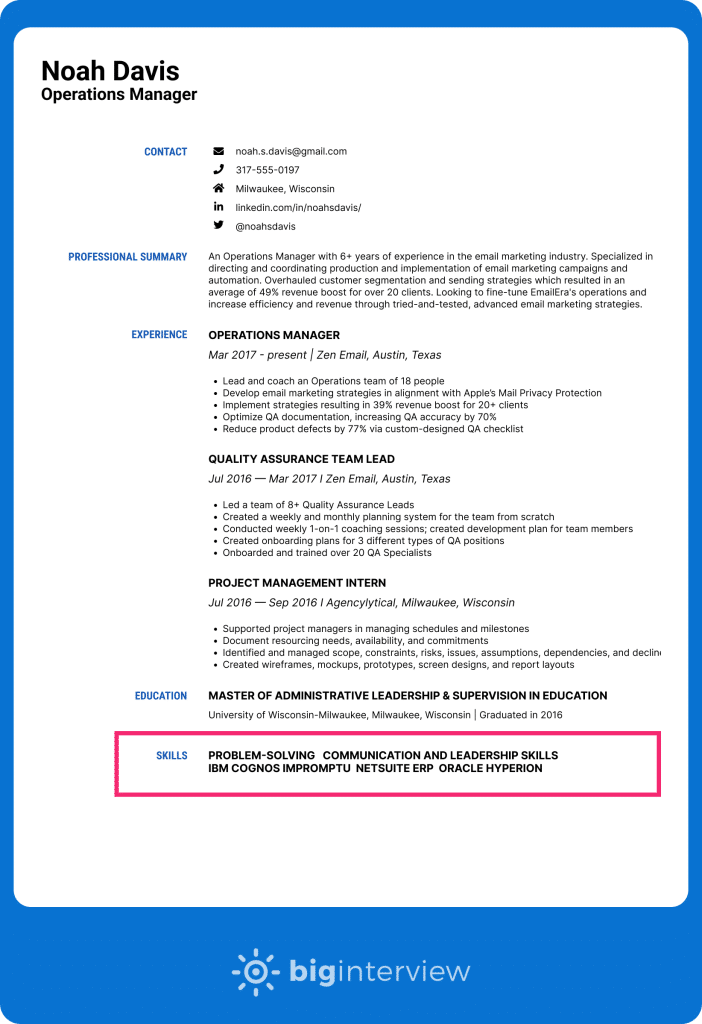 hard skills for a resume