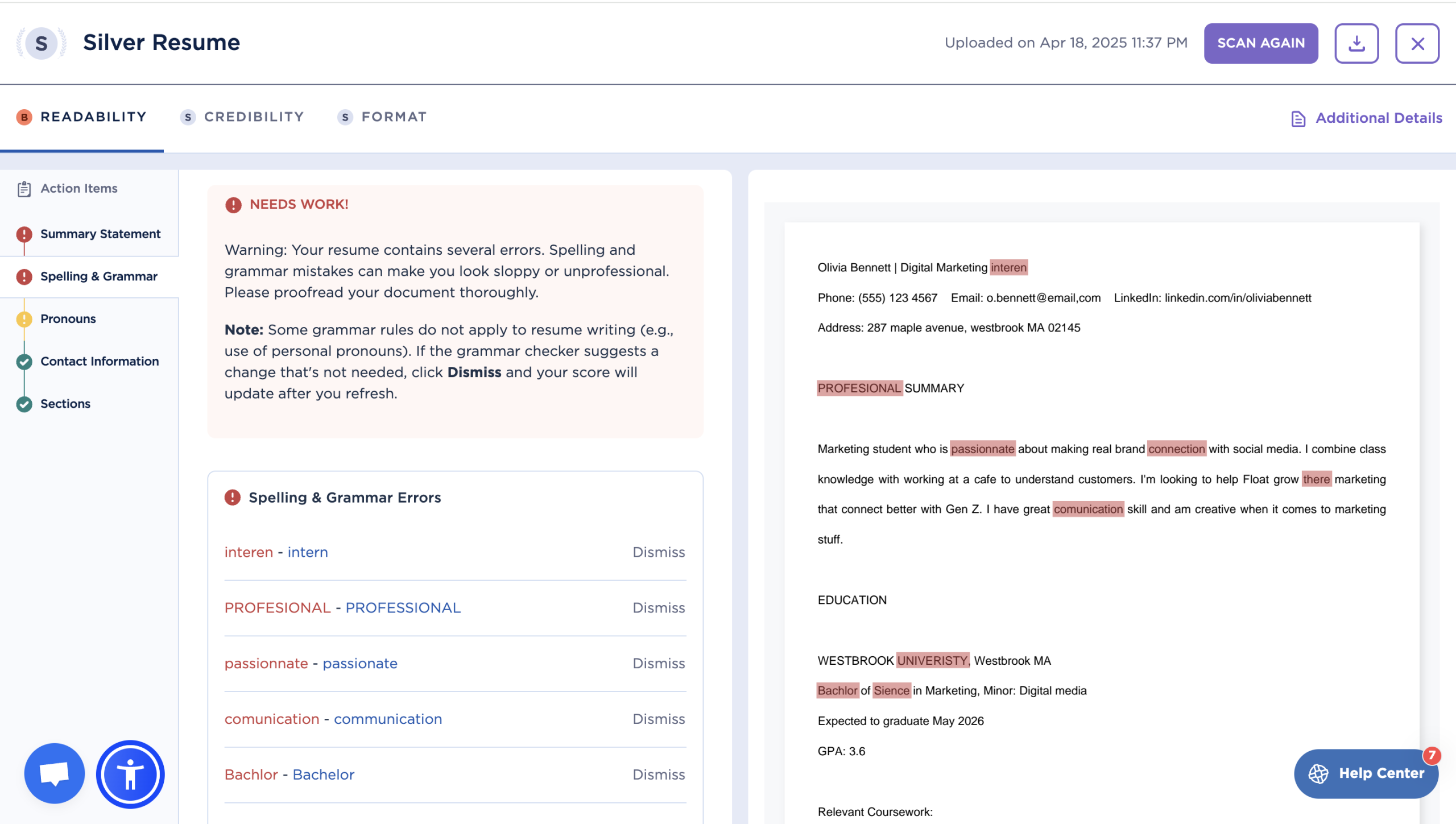internship resume examples