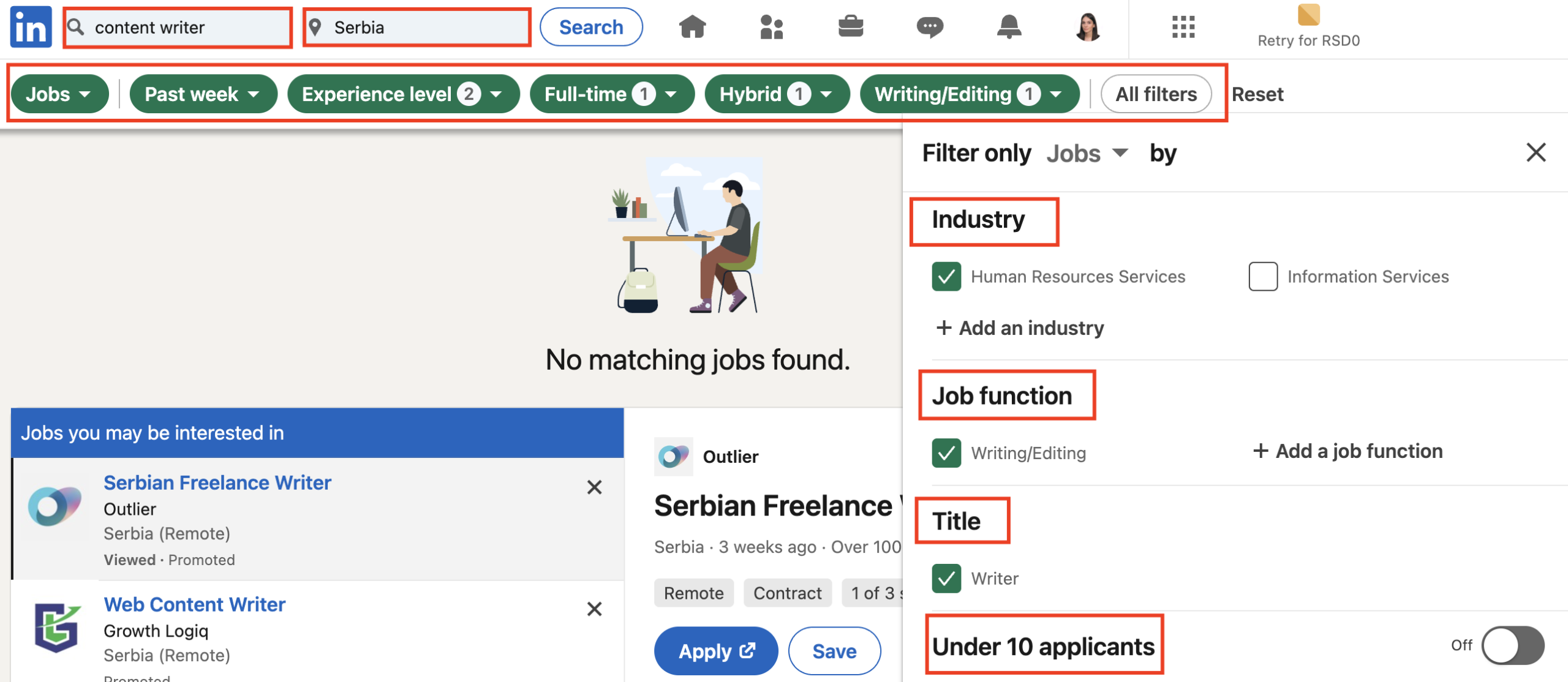 targeted job search