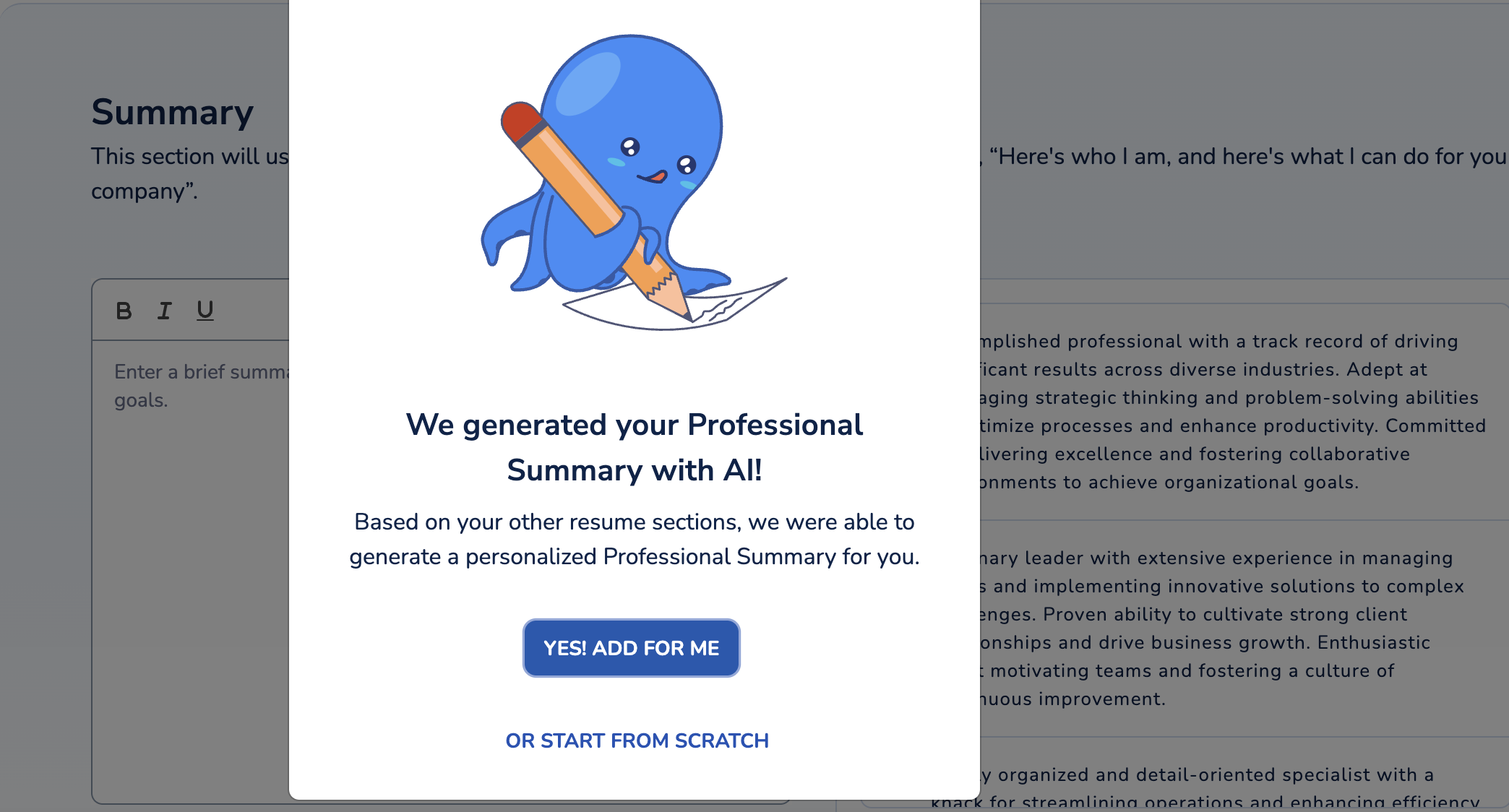 Big Resume - Resume Summary generation tool